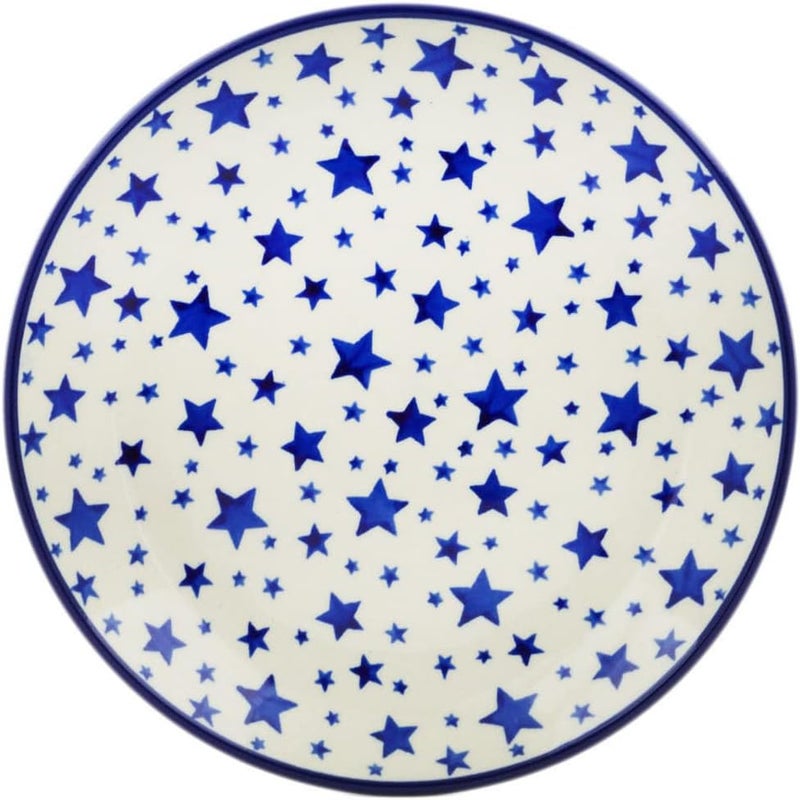 Polmedia Polish Pottery طبق حلوى بولندي أصلي بتصميم ضوء النجوم مصنوع يدويًا في بولسوافياك بولندا بواسطة سيراميكا أرتيستيتشنا شهادة الأصالة - Image 1