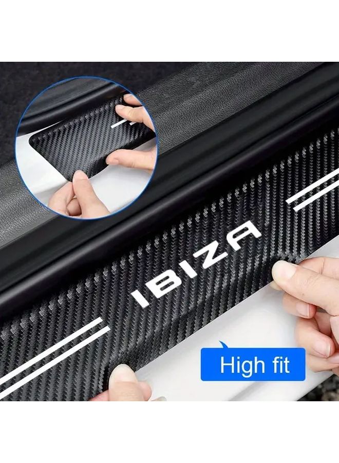 Carbon Fiber Car Door Sill Protector Stickers 1pcs For Ibiza Waterproof Scratch Resistant Interior Protection - Image 4
