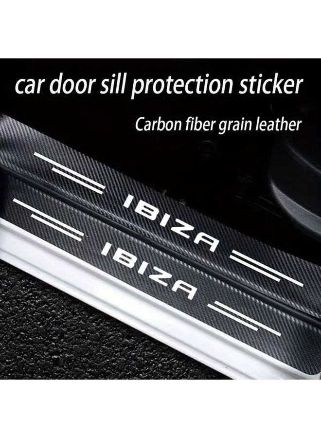 Carbon Fiber Car Door Sill Protector Stickers 1pcs For Ibiza Waterproof Scratch Resistant Interior Protection - Image 2