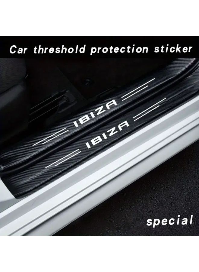 Carbon Fiber Car Door Sill Protector Stickers 1pcs For Ibiza Waterproof Scratch Resistant Interior Protection - Image 3