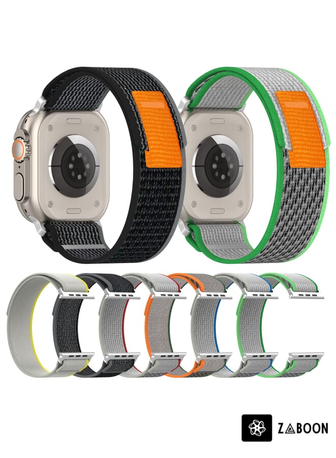 Zaboon سوار ساعة آبل الترا 49 مم مع مشبك نايلون مزدوج اللون - Image 4