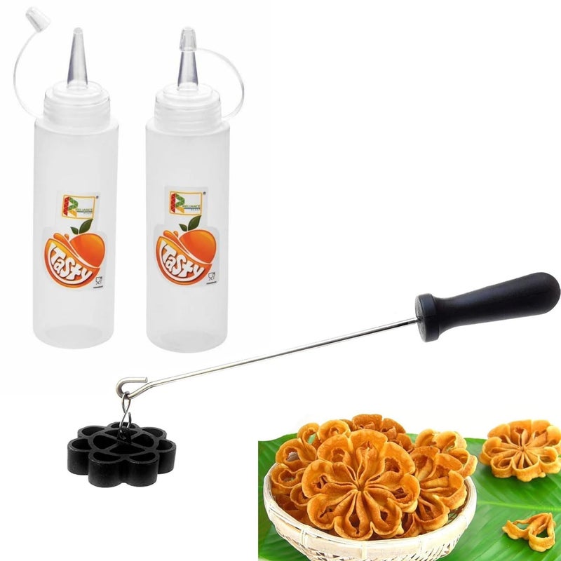 PUTHAK Non Stick Rose Cookie Mold Multipurpose Achu Murukku Achappam and Gulabi Puvvulu Maker Food Grade bpa Free Non Toxic Plastic Tasty Ketchup Sauce Bottle 200ml - Image 1