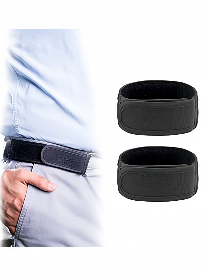 2PCS Men's Buckleless Elastic Belts, Fits 4cm Belt Loops, Elastic Belts, Velcro Belts - Image 1