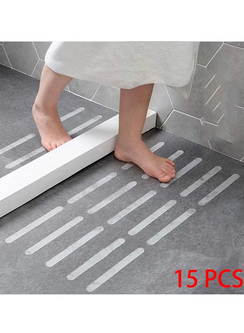 15 Pieces Anti Slip Shower Stickers Safety Bathtub Strips Adhesive Decals for Bath Tub Shower Stairs Easy to Remove  - Image 1