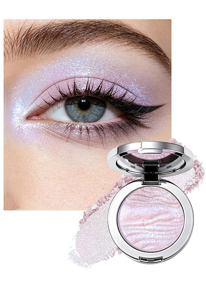 Faiccia Shimmering Fairy Highlighter Powder, Blue Purple Glitter Highlighter Shadow, Chameleon Holographic Shimmer Highlighter Brightener, Metallic Color Shift, Mermaid Multi-use Makeup for Women 03 - Image 1