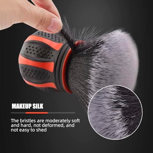 SPTA Ultra Soft Detailing Brush, Car Detail Brush, Orange Handle XL Synthetic Brush - Ultra Soft Bristles, Comes with Storage Rack, Covers Large Area Inside or Outside Vehicles - Image 3