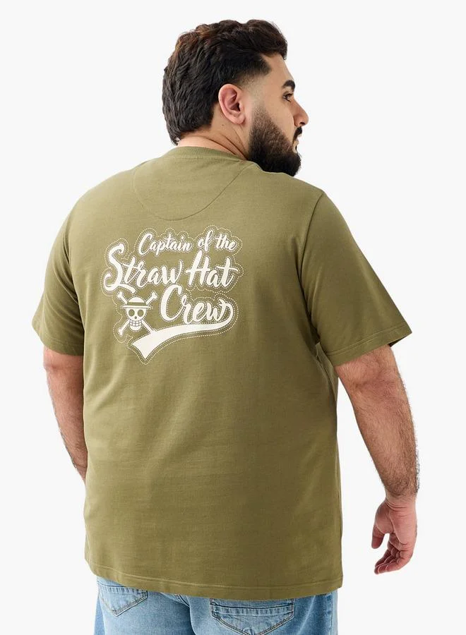 ماكسيم تيشيرت رجالي مطبوع بأكمام قصيرة ورقبة دائرية بقصة عادية