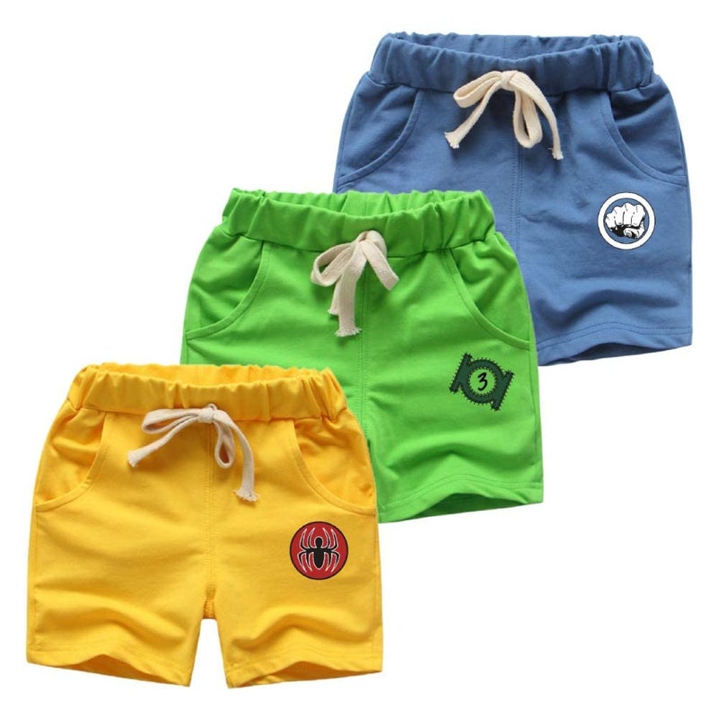 KYDA KIDS® Boys 100% Cotton Printed Shorts Summer Regular Fit Multicolor Soft Breathable Casual Wear Kids 2-13 Years Comfort Daily Use Combo-(Pack of 3) - Image 5