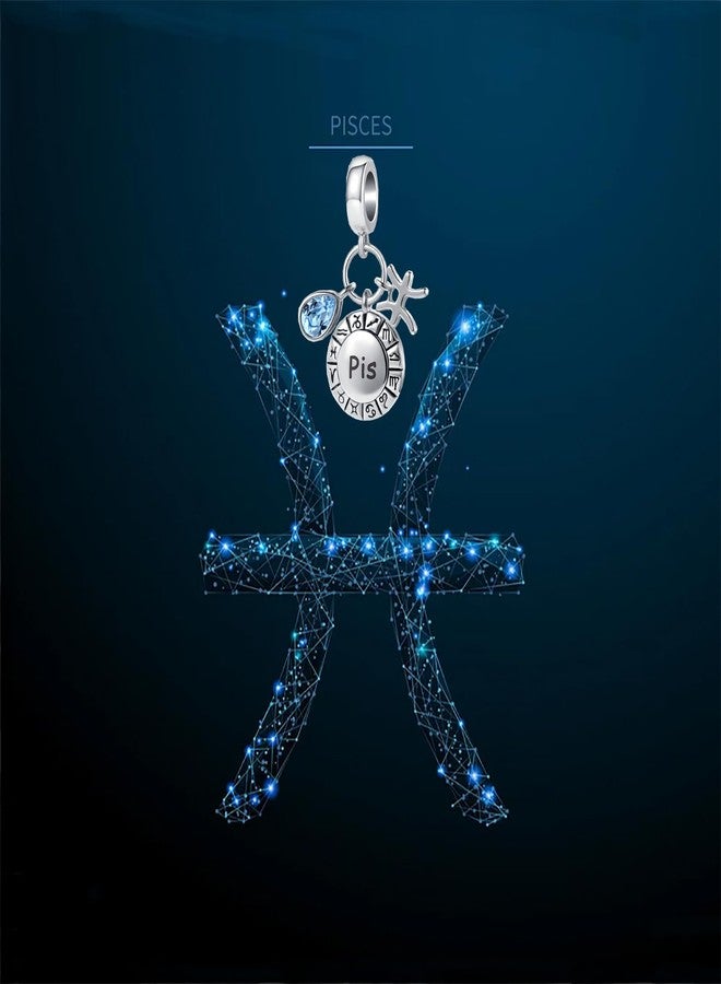 QeenseKc Pisces Zodiac Sign Teardrop Birthstone Birthday Charm Constellation Bead for Pandora Bracelet - Image 5