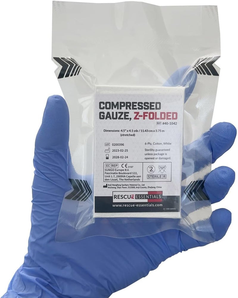 Rescue Essentials Bleeding Control Combo with Compressed Gauze and 2 Combat Application Tourniquets Black - Image 3