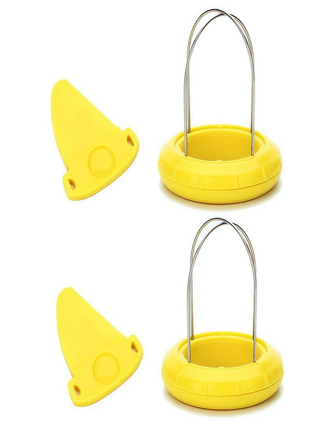 Zhuluck 2Pcs Yellow Kiwi Peeler,Easy-Grasp Kiwi Tool,2-In-1 Stainless Steel Kiwi Fruit Peeler Cutter for Kiwi,Dragon Fruit, Etc,Graters, Peelers and Slicers - Image 1