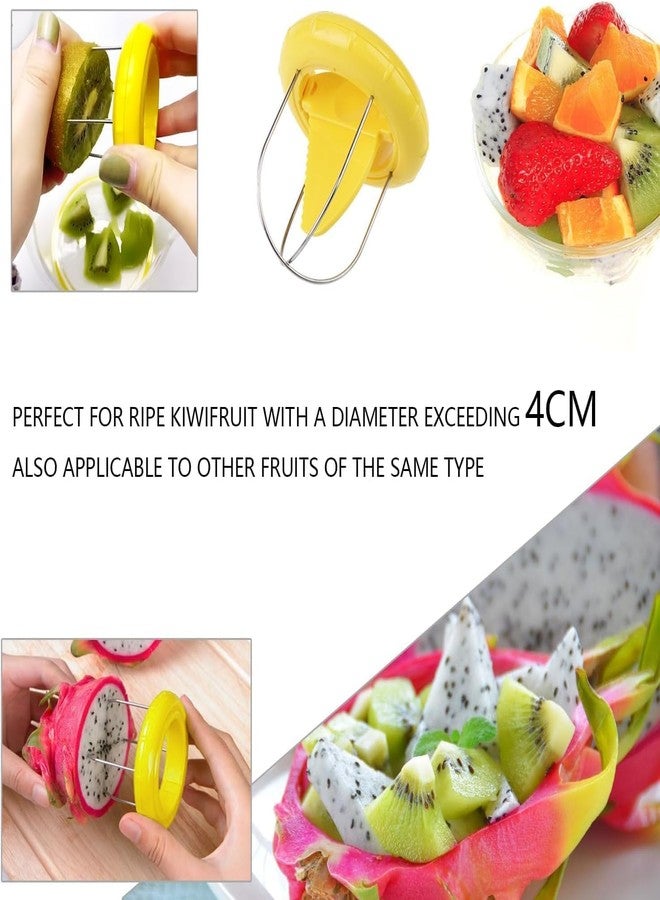 Zhuluck 2Pcs Yellow Kiwi Peeler,Easy-Grasp Kiwi Tool,2-In-1 Stainless Steel Kiwi Fruit Peeler Cutter for Kiwi,Dragon Fruit, Etc,Graters, Peelers and Slicers - Image 5