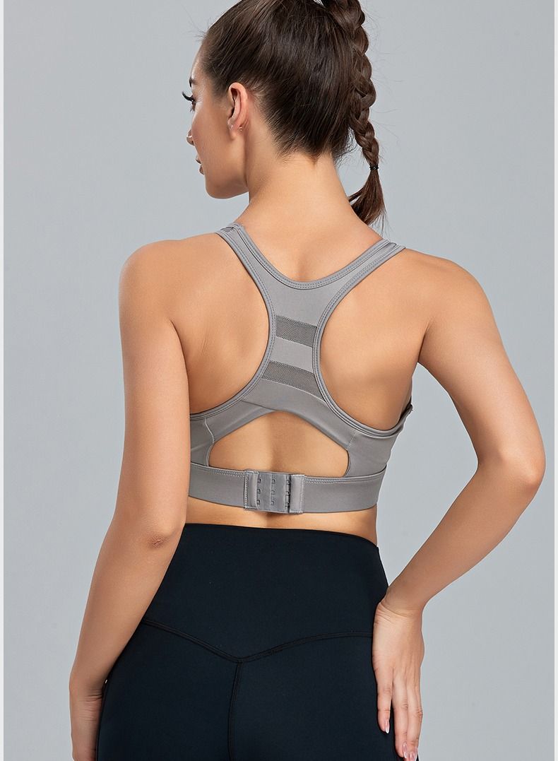 Loquat Women Quick Dry Breathable Sports Bra Grey - Image 2