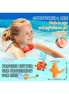 Hearprotek 3 Pairs Swimming Ear Plugs For Kids Soft Silicone Reusable Waterproof Earplugs For Toddlers Bathing Swimming And Other Water Sports(Blue/Orange/Green)  - Image 3