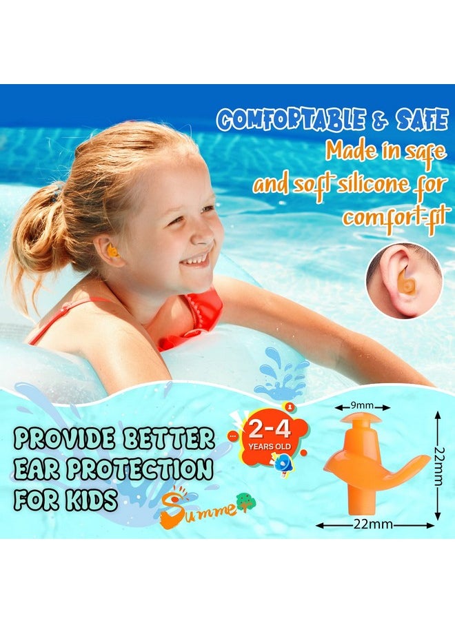 Hearprotek - 3 Pairs Swimming Ear Plugs For Kids Soft Silicone Reusable Waterproof Earplugs For Toddlers Bathing Swimming And Other Water Sports(Blue/Orange/Green) - Image 1