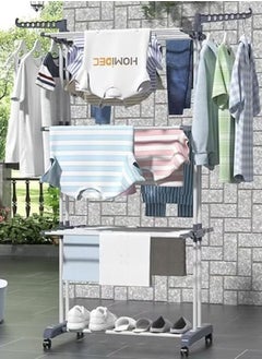 Generic 4-Tier Clothes Drying Rack Stand Folding Laundry Drying Rack with Wheels Clothes Horses Dryer Rack for Indoor Outdoor,Easy to Assemble ﻿  - Image 3