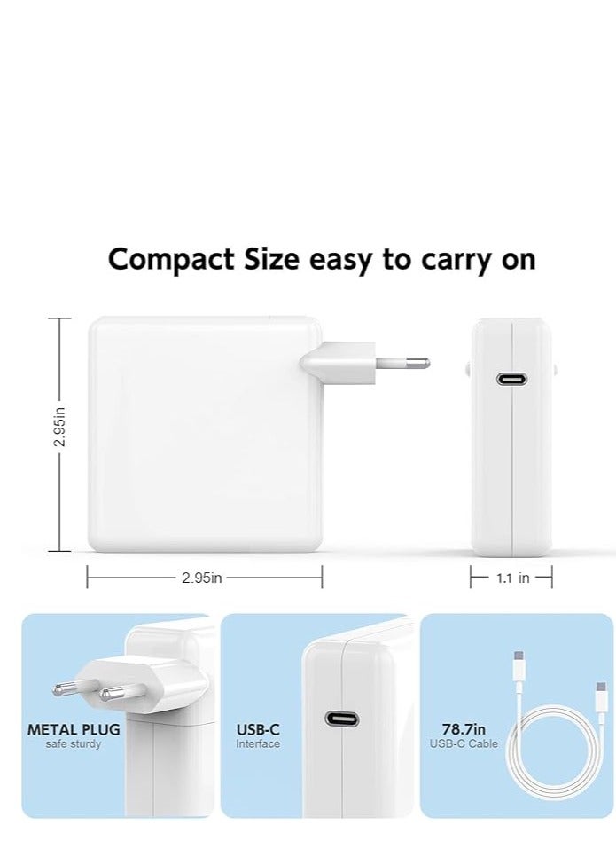 61W USB-C Power Adapter Compatible With Mac Book Pro 13 14 15 Inch, Air M1 13 Inch 2020 2019 2018, Mac book 12 Inch 2015-2017 Laptop Power with USB-C Cable 2m  - Image 2