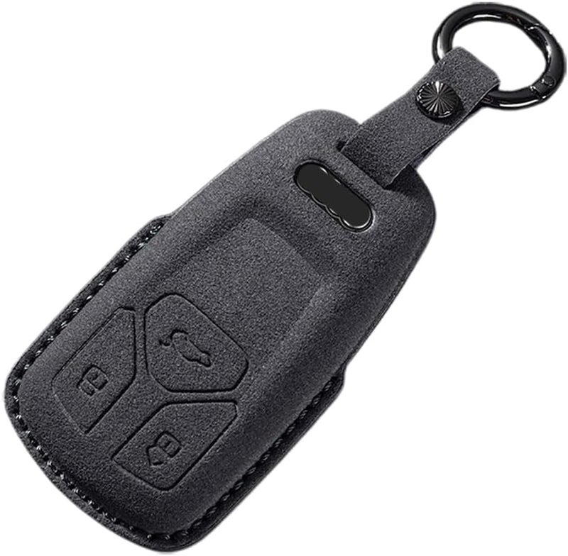 ontto Suede Car Key Fob Cover for Audi Models - Black - Image 1