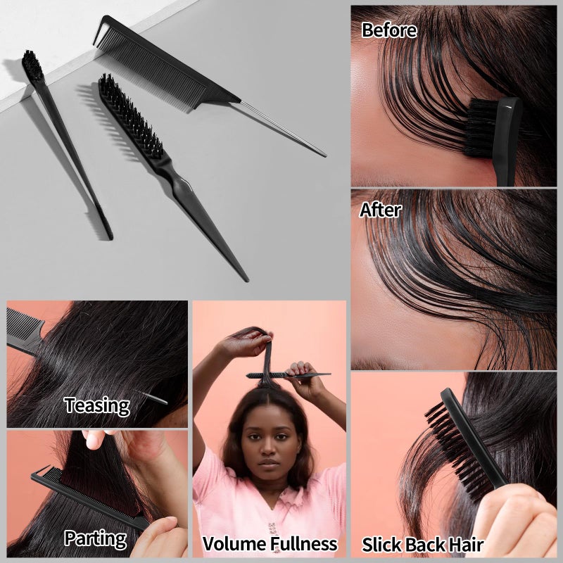 SWEET VIEW Hair Wax Stick & Slick Back Hair Brush for Tame Flyaways, Frizz, Sleek Ponytails, Buns | Pomade/Balm/Gel Stick for Woman, Styling Accessories for Girls - Image 4