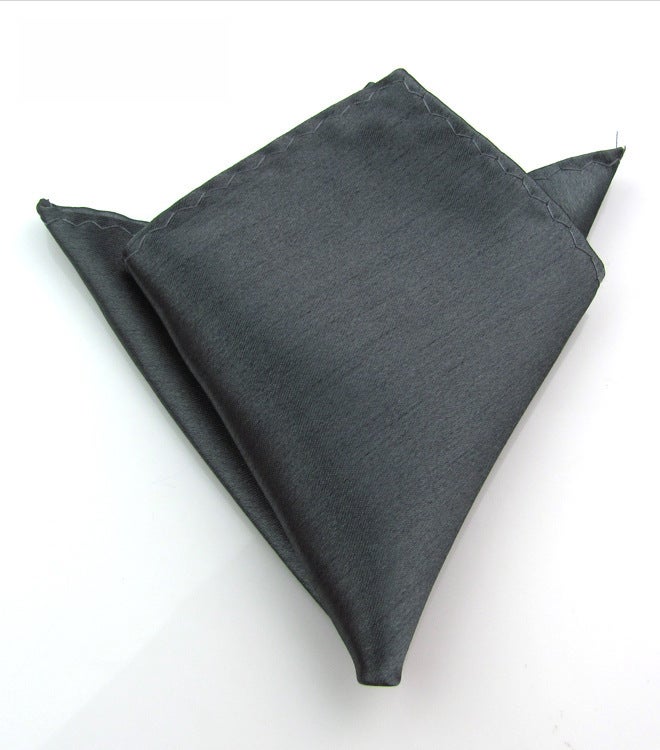 Mens Solid Formal Pocket Square Wedding Suit Handkerchief Dark gray 