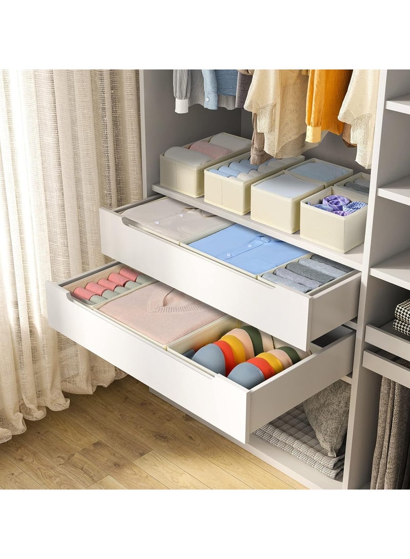 12 Pack Foldable Cloth Storage Box Closet Dresser Drawer Organizer Fabric Baskets Bins Containers Divider for Clothes Underwear Bras Socks Lingerie Clothing - Image 5