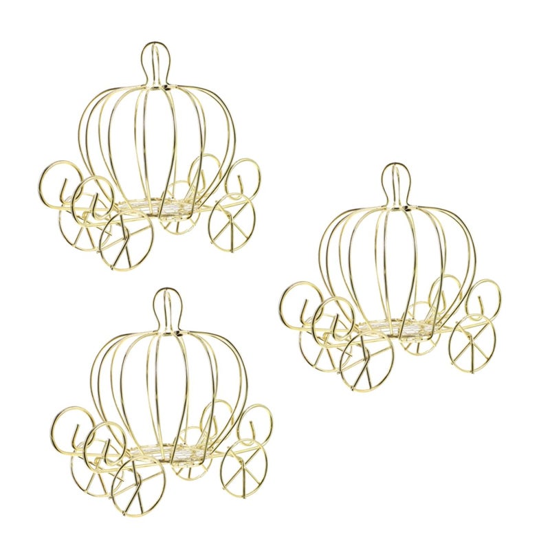 3Pcs Pumpkin Carriage Candy Box For Wedding Party Halloween Decoration - Image 2