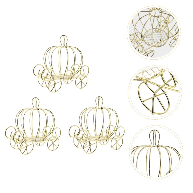 3Pcs Pumpkin Carriage Candy Box For Wedding Party Halloween Decoration - Image 3