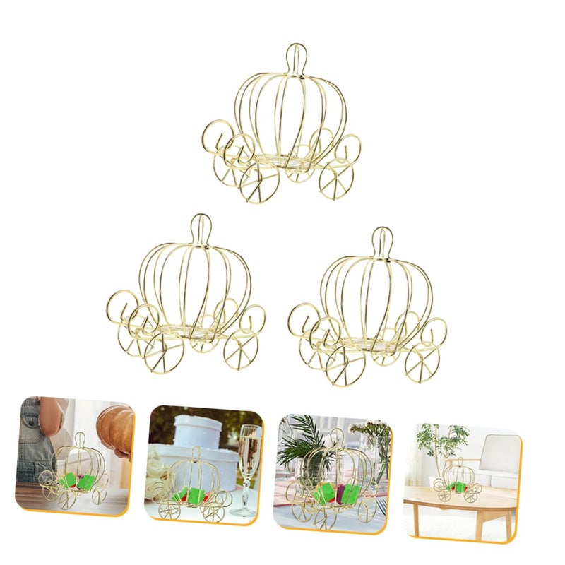 3Pcs Pumpkin Carriage Candy Box For Wedding Party Halloween Decoration - Image 4