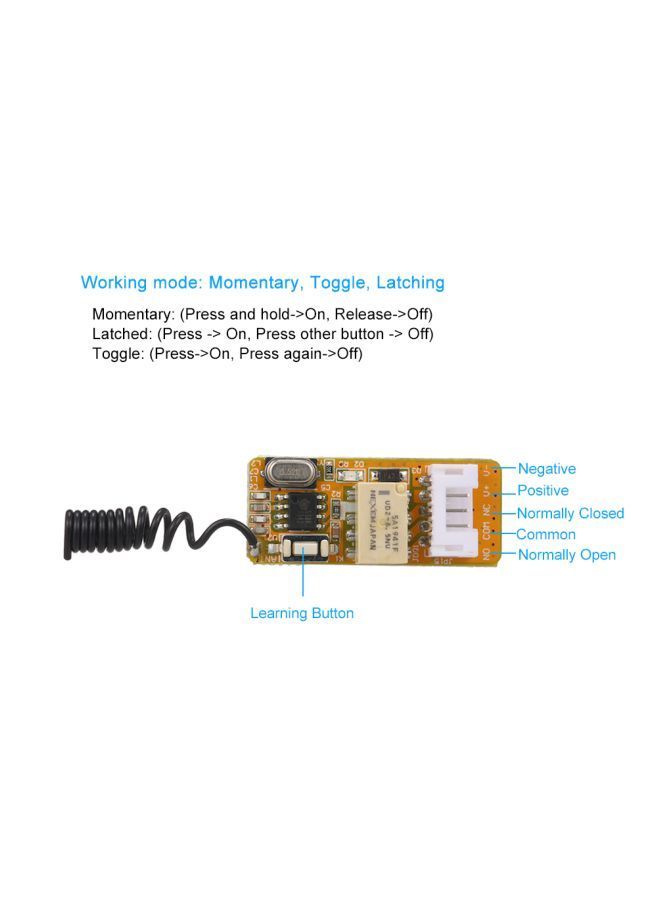 NIBEMINENT 2-Piece Micro Receiver Transmitter Switch Module Set Black/Silver 12x4x10centimeter - Image 2