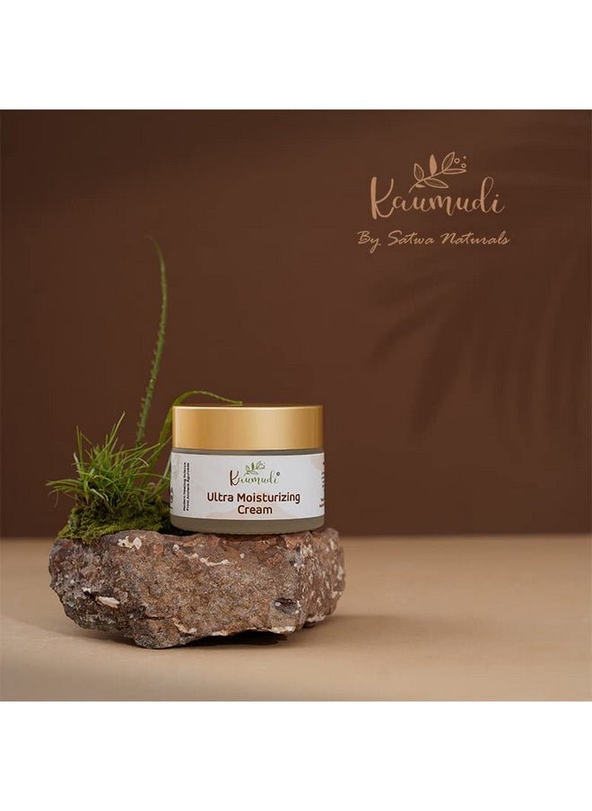 kaumudi - Ultra Moisturizing Cream | Made With Shata Dhauta Ghrita (100 Times Washed Ghee), Rose & Saffron Essential Oil | For Women And Men | Handmade With Natural Ingredients | For Soft & Supple Skin| For Signs Of Aging, Fine Lines, And Wrinkle | Moisturizes & Hydrate | For Healthy, Glowing, And Clear Skin | All Skin Types | No Artificial Color | No Artificial Fragrance | Sulphate, Paraben & Sls Free | 40 Gm/1.41 Fl Oz - Image 1