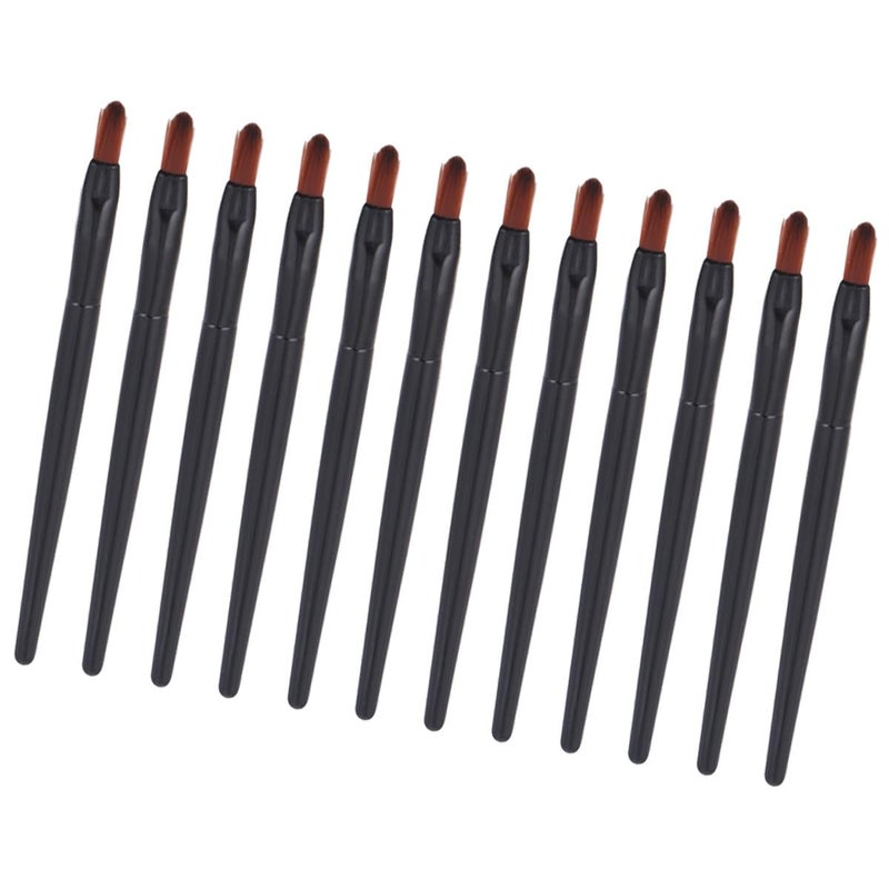 50pcs Portable Lipstick Applicator Lip Gloss Brush Disposable Black Plastic Handle Makeup Lip Brush for Travel and Professional Use - Image 1