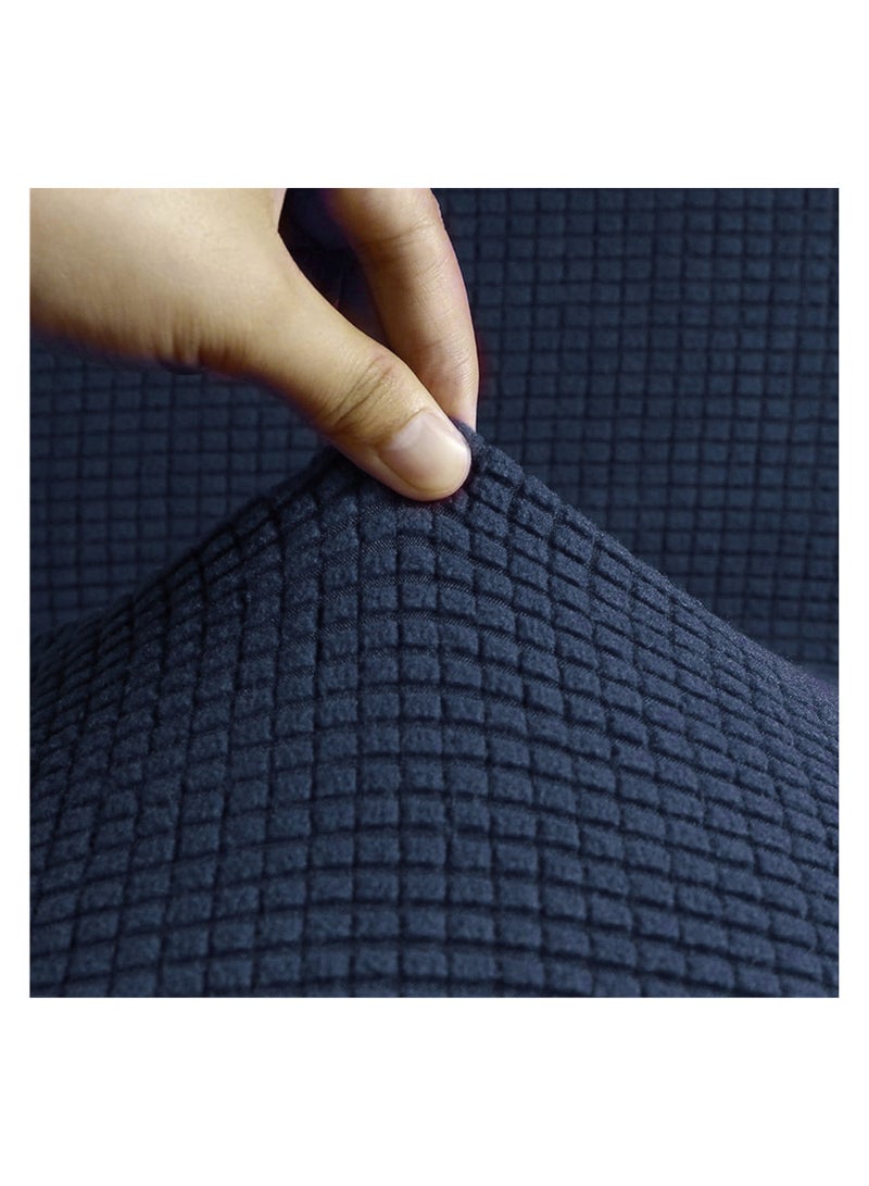 Fabienne Stretch Fit 1 Seater Sofa Cover Soft Brushed Fabric Couch Cover Exquisitely Full Coverage Furniture Protector Slipcover One Seater Fits on Standard and Recliner Sofa 80-120cm Size Navy  - Image 2