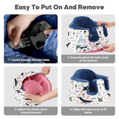 mamatepe Seat Cover Compatible with Bumbo and Nuby Seat, Booster Seats Accessories, Soft Breathable Cover for Baby Girl Boy, Cover Only - Image 3