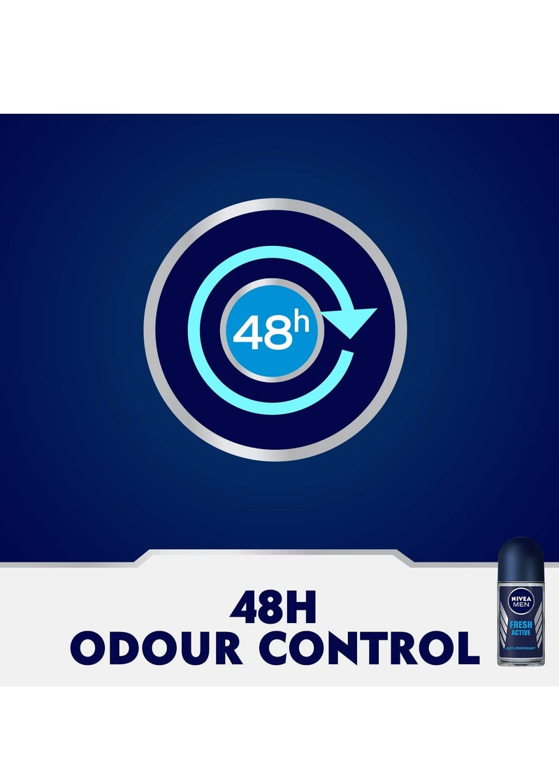 نيفيا مزيل العرق نيفيا فريش أكتيف للرجال 50 مل (عبوة من 3 قطع) - Image 3