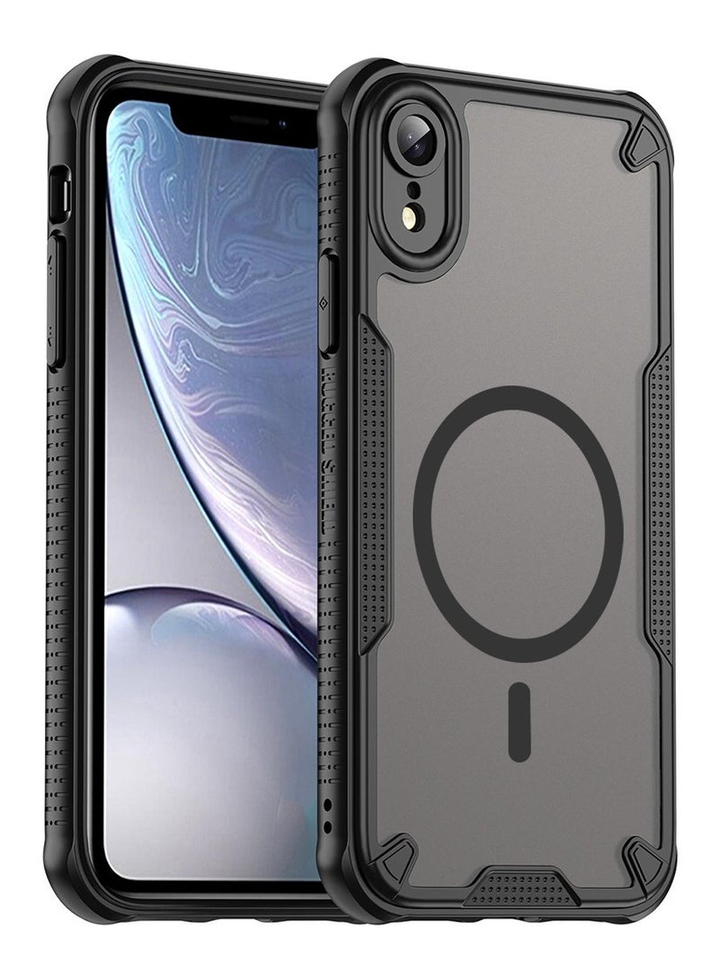 Cover For iPhone XR Armor Glaze MagSafe Magnetic Phone Case Raised edges around the screen and camera lens help prevent scratches - Black - Image 1