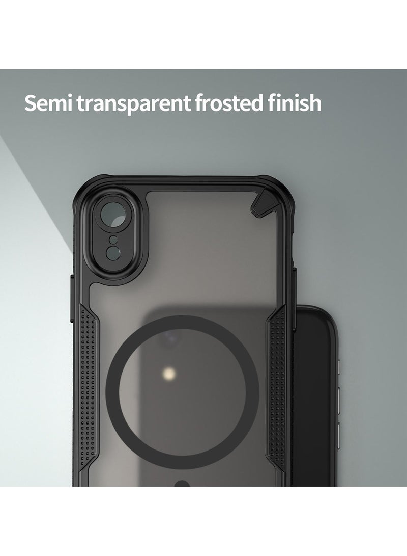 Cover For iPhone XR Armor Glaze MagSafe Magnetic Phone Case Raised edges around the screen and camera lens help prevent scratches - Black - Image 5