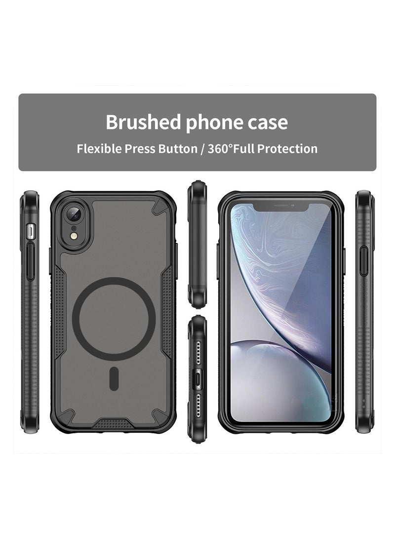 Cover For iPhone XR Armor Glaze MagSafe Magnetic Phone Case Raised edges around the screen and camera lens help prevent scratches - Black - Image 2