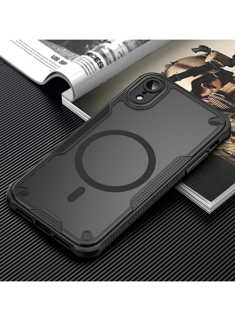 Cover For iPhone XR Armor Glaze MagSafe Magnetic Phone Case Raised edges around the screen and camera lens help prevent scratches - Black - Image 3