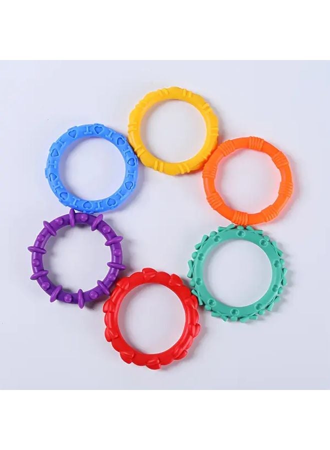 6pcs Sensory Wristbands For Autism ADHD Anxiety Relief Soft Silicone Fidget Toys Random Color - Image 1