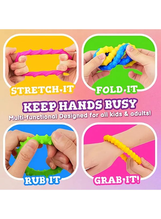 6pcs Sensory Wristbands For Autism ADHD Anxiety Relief Soft Silicone Fidget Toys Random Color - Image 4