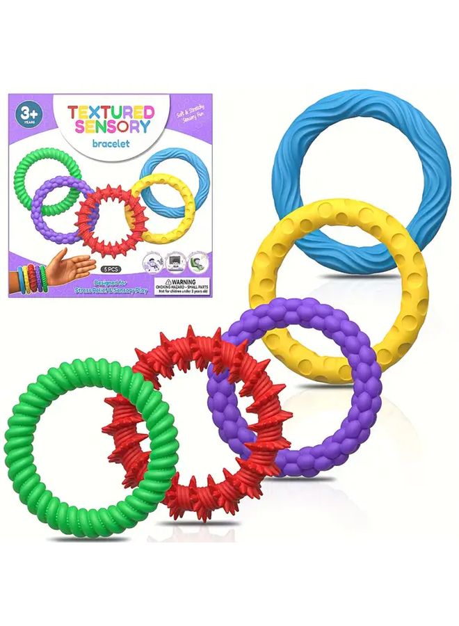 6pcs Sensory Wristbands For Autism ADHD Anxiety Relief Soft Silicone Fidget Toys Random Color - Image 2