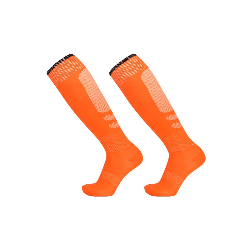 Summer Thin High-Top Soccer Socks Non-Slip Over-Knee Sports Orange 