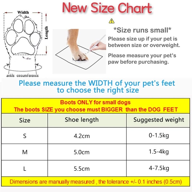 4Pcs Waterproof Dog Boots Dog Shoes for Snow and Rain Middle and Small Dogs (Yellow)M - Image 5