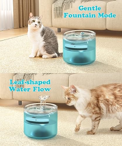 NPET WF100 Cat Foutain 54oz16L Automatic Pet Water Fountain Dog Water Dispenser with 2 Flow Modes Bottom Suction LED Light Quiet Pump for for Cats Small Dogs - Image 3