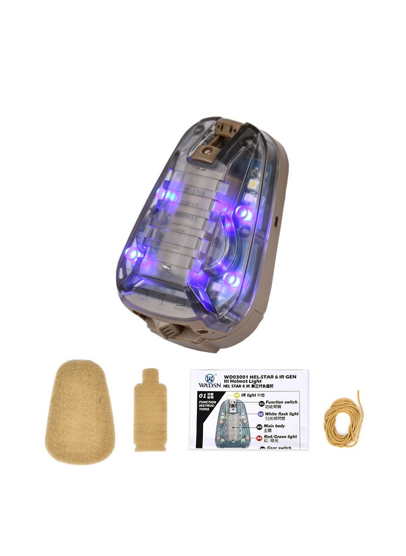 AROAQ Waterproof Tactical Helmet Light, Airsoft Survival Helmet Lamp Led Outdoor, Military Identification Light Ir And Visible Led Helmet Strobe For Outdoor Sports Blue  - Image 1