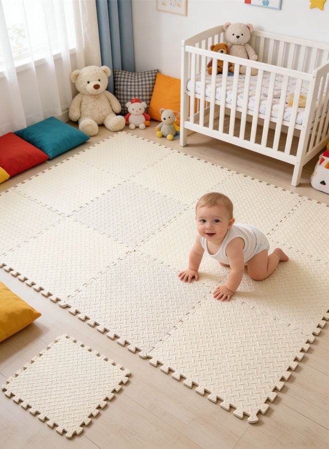 Quivlox Baby Play Mat,6/12 PCS EVA Foam Play Mat,Waterproof Foldable Playmat,Square Kids Playmat with Solid Colored Thick Puzzle Exercise Mats, Interlocking Foam Floor Tiles Puzzle Play Mat for Baby Crawling Playing - Image 3