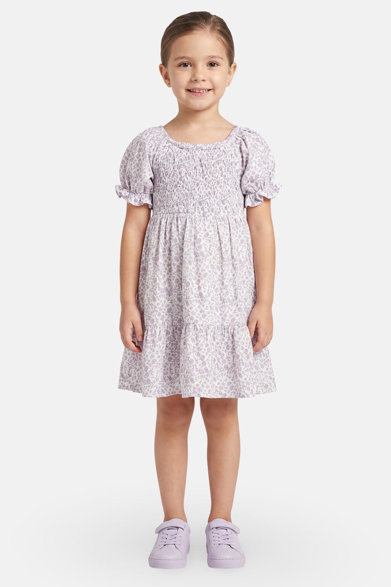 Willow & Whistle Kids Girl 2 Pcs Floral Print Dress Set, Multicolor - Image 1