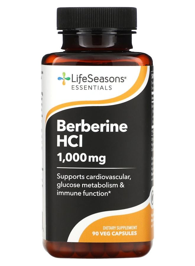 LifeSeasons Berberine HCl 1000 mg 90 Veg Capsules (333 mg per Capsule)
