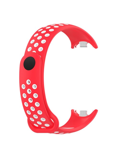 Suitable For Mi Band 8 Double Color Nike Watch Band Mi Band 9 Double Color Nike Universal Watch Band-Color:Red And White