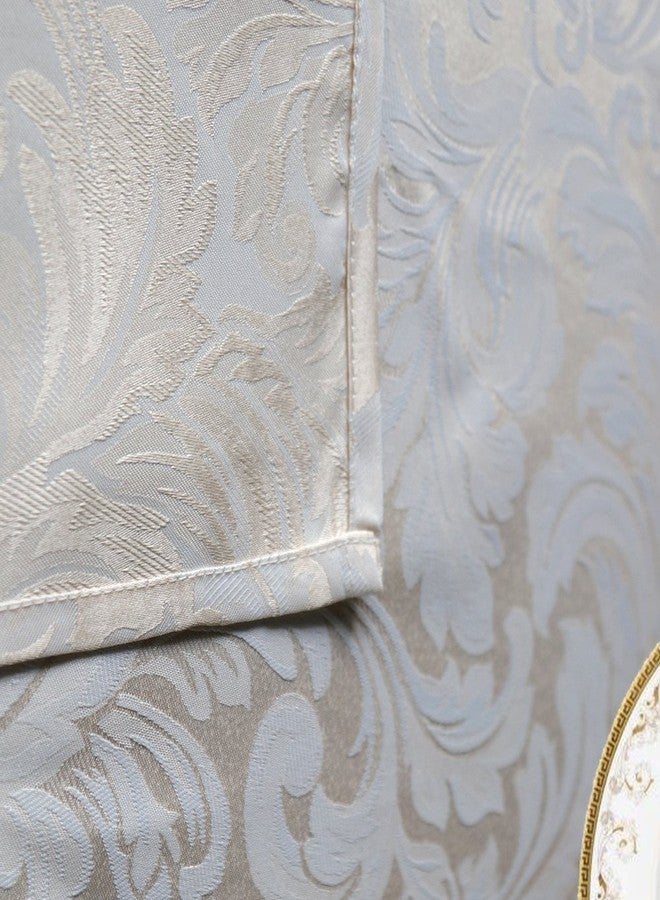 Tektrum Heavy Duty 60 X 102 inch Rectangular Damask Jacquard Tablecloth Table Cover - Waterproof/Spill Proof/Stain Resistant/Wrinkle Free - Great for Banquet, Parties, Dinner, Wedding (Beige) - Image 4